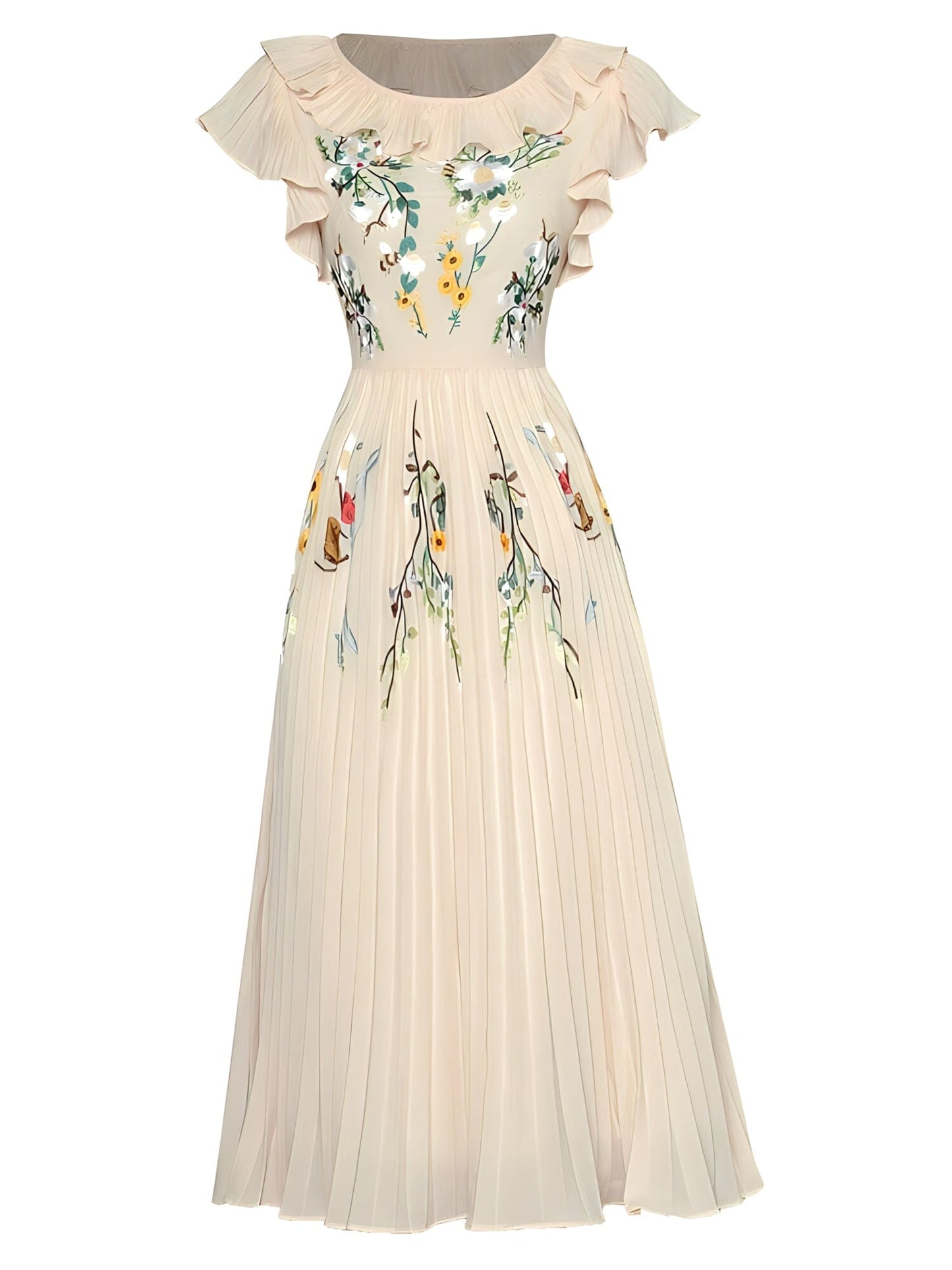 The Daffodil Short Sleeve Pleated Dress - Multiple Colors