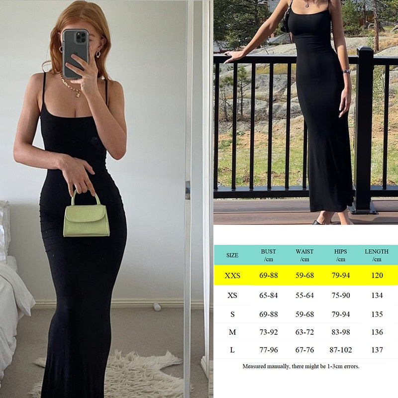 Suspender Y2K Backless Black Dress