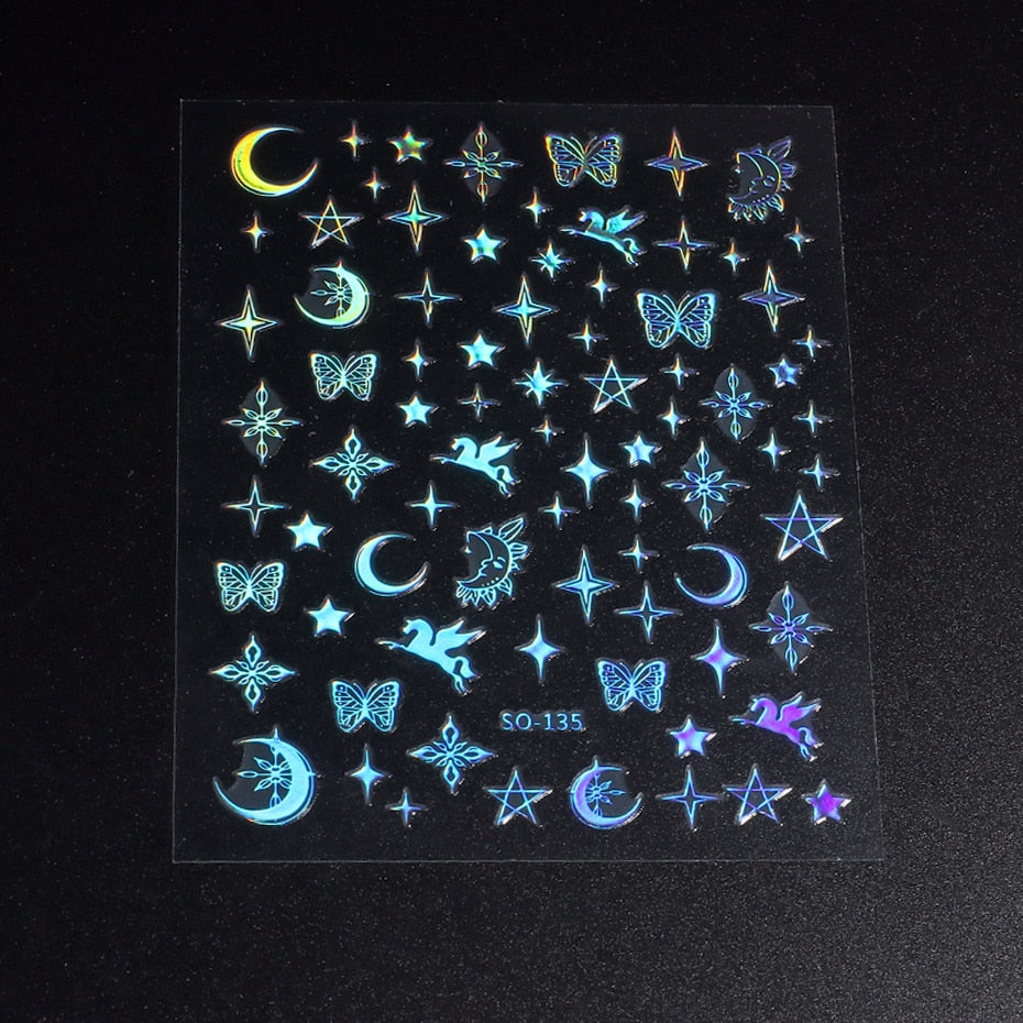 Silver Star Nail Stickers