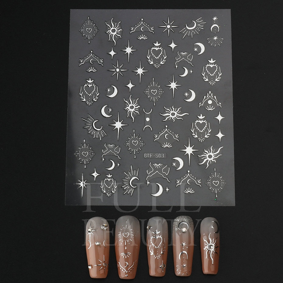 Silver Star Nail Stickers