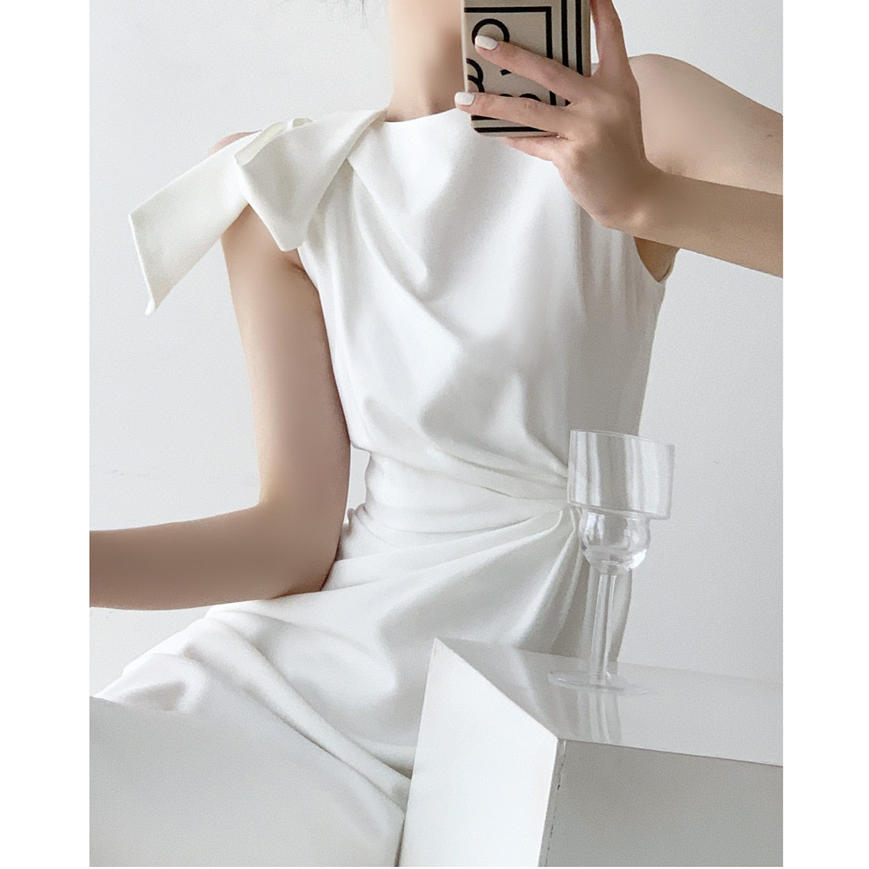Summer Sleeveless White Female Dress