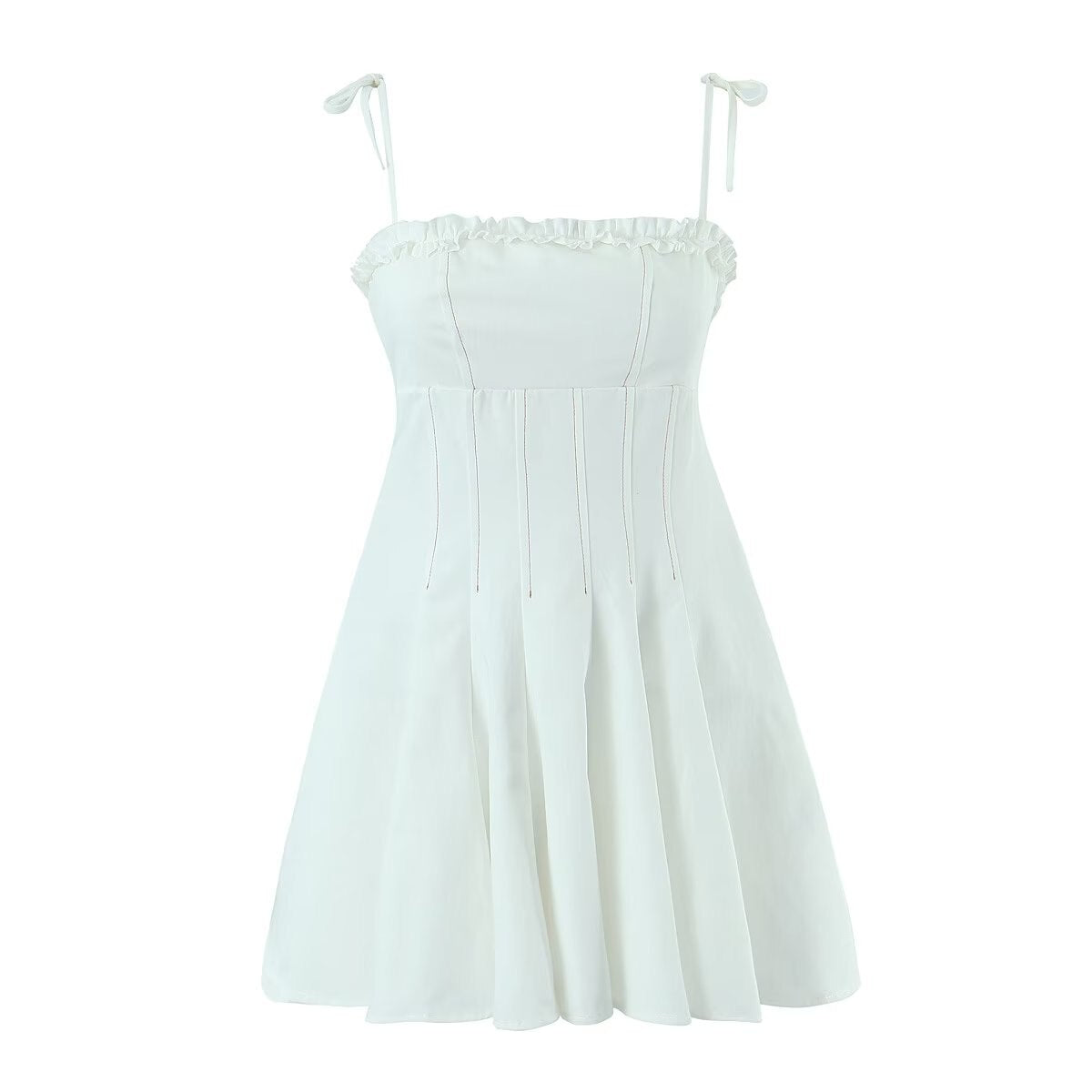 Cotton White Sling Mini Dress