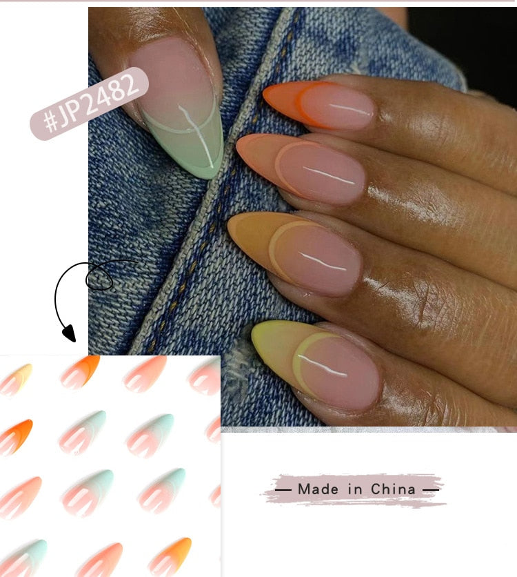 Simple French Wearable Fake Nails