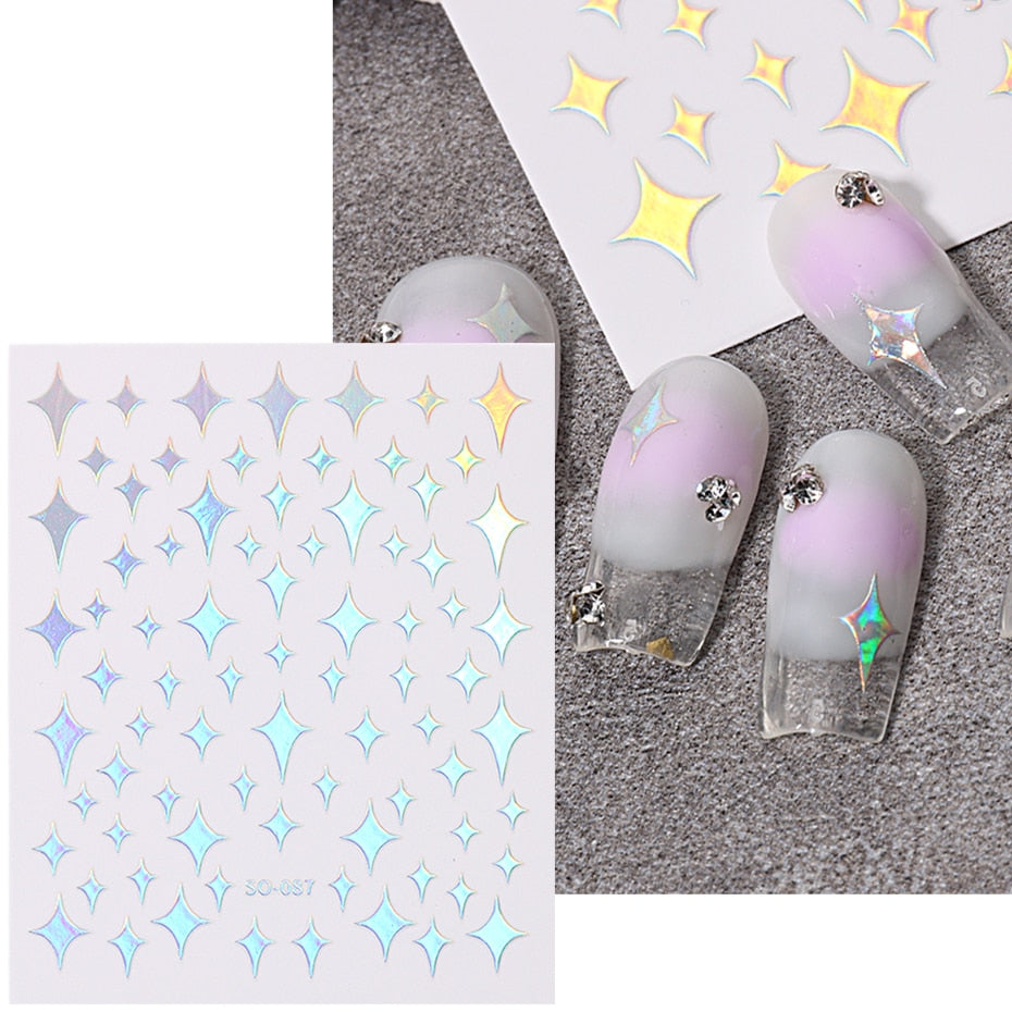 Silver Star Nail Stickers