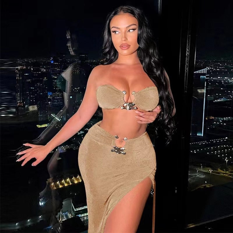 Summer Sexy Fashion Party Split Two Piece Dress