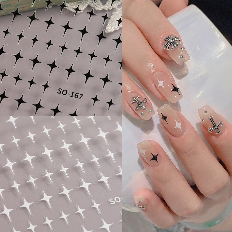 Silver Star Nail Stickers