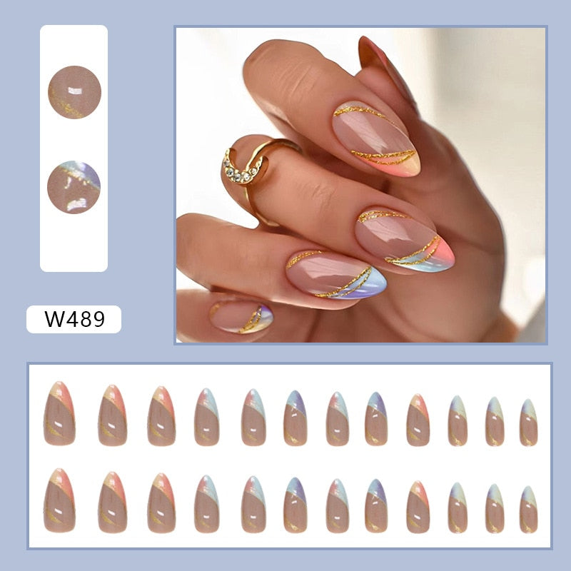 Simple French Wearable Fake Nails