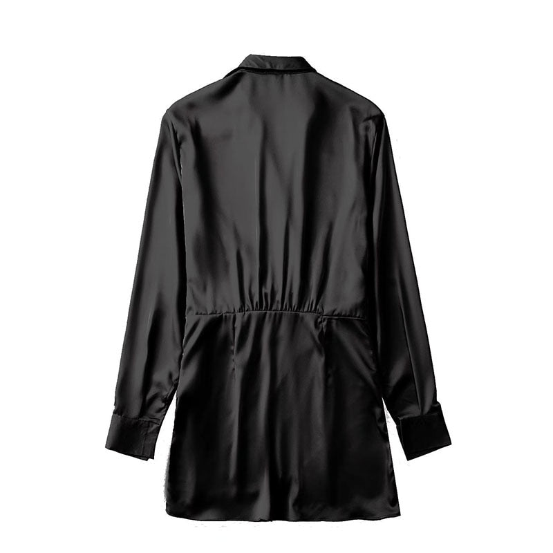 Gathered Pullovers Slim Elegant Female Dress