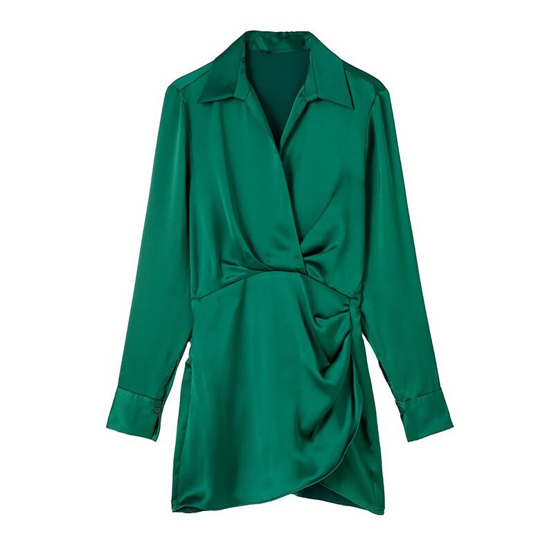 Gathered Pullovers Slim Elegant Female Dress