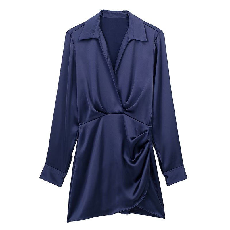 Gathered Pullovers Slim Elegant Female Dress