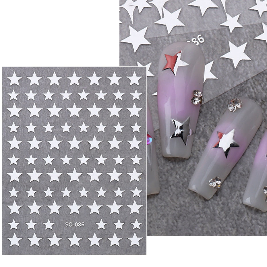 Silver Star Nail Stickers