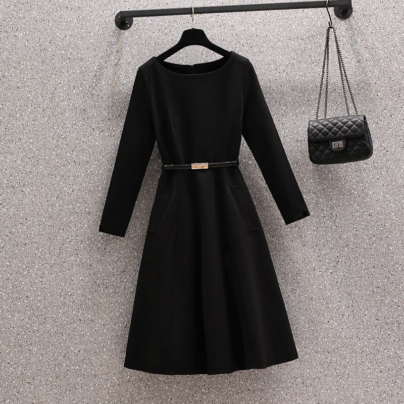 Fashionable OL elegant long A-line casual dress