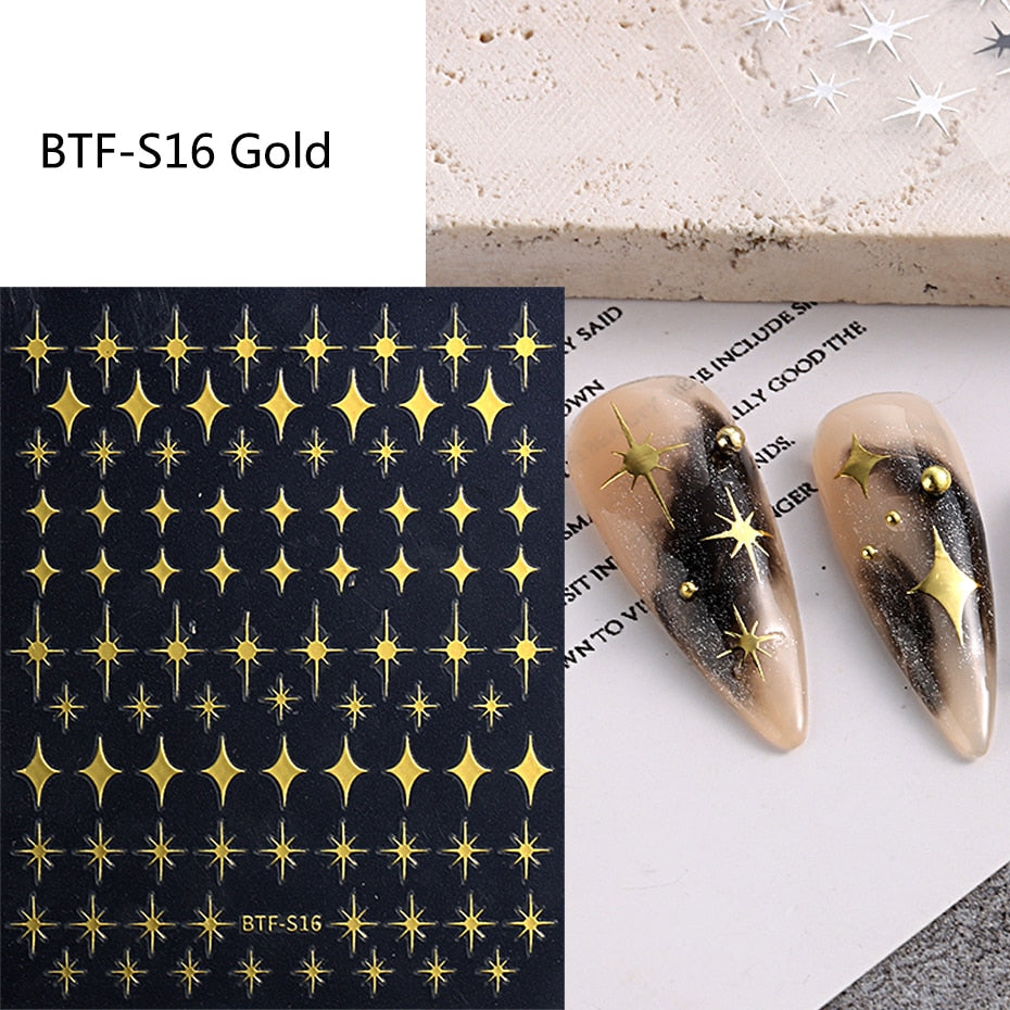 Silver Star Nail Stickers