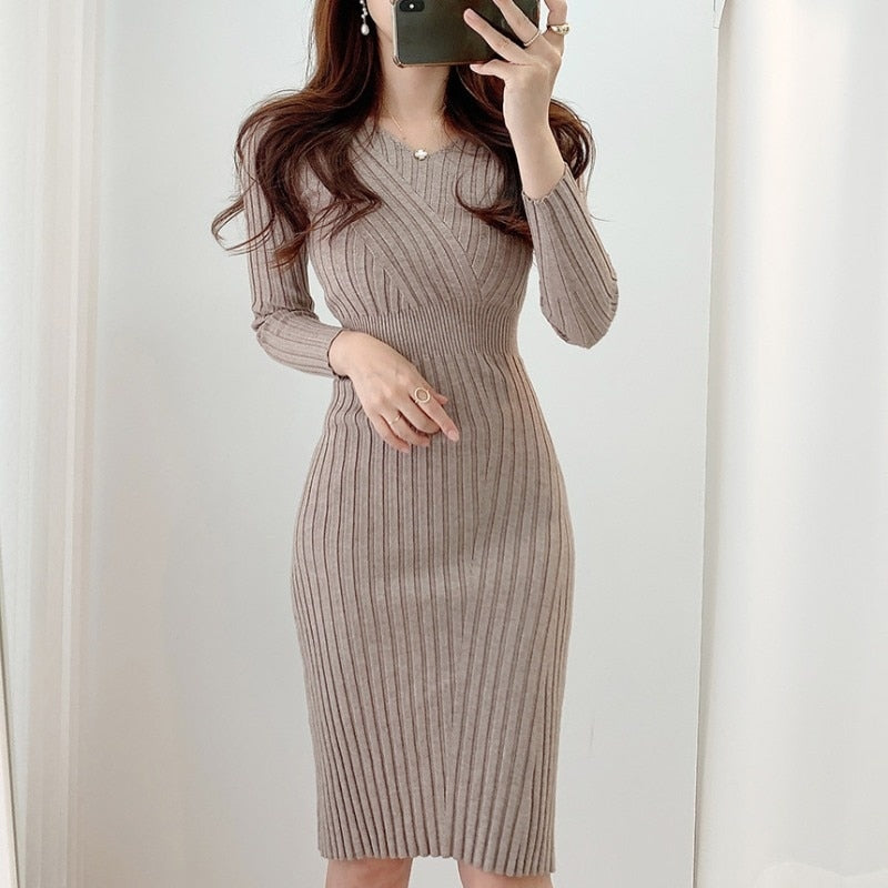 Vintage Long Sleeve Knitted Dress
