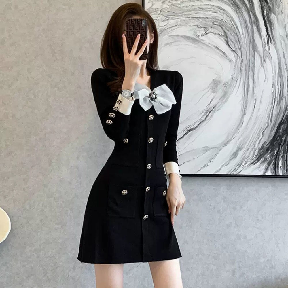Small Fragrance Style Knitted Dress