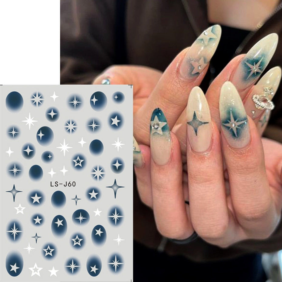 Silver Star Nail Stickers