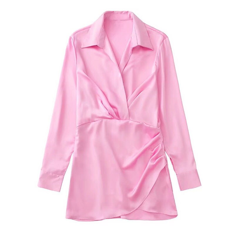 Gathered Pullovers Slim Elegant Female Dress