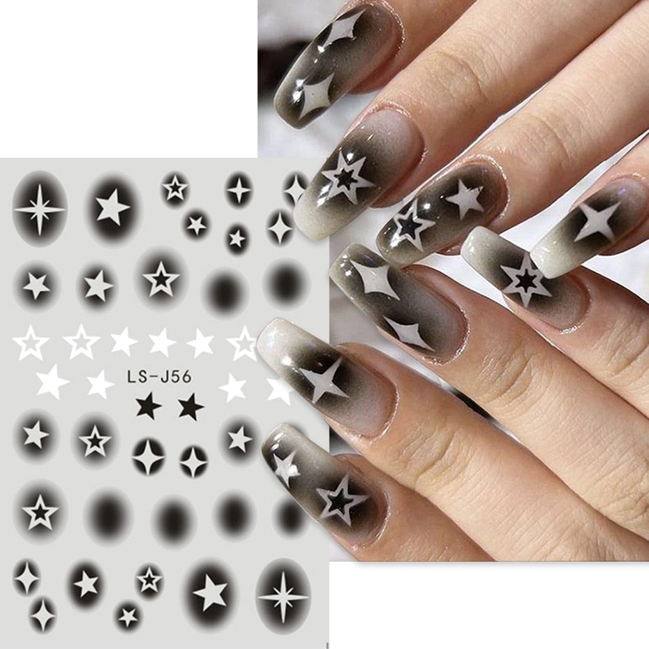Silver Star Nail Stickers