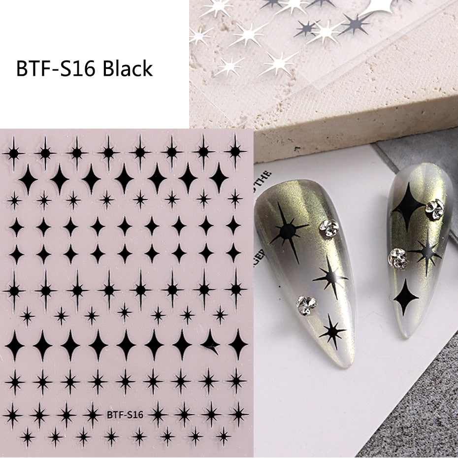 Silver Star Nail Stickers