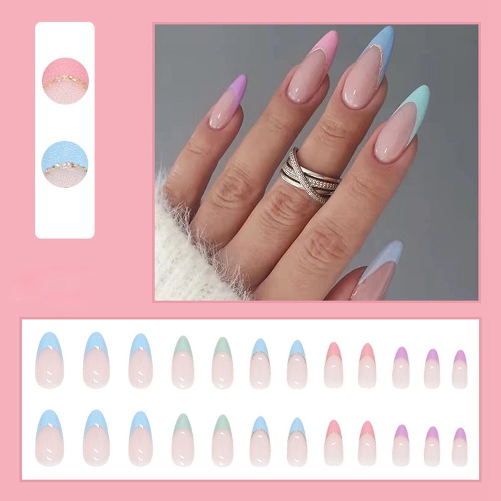 Simple French Wearable Fake Nails