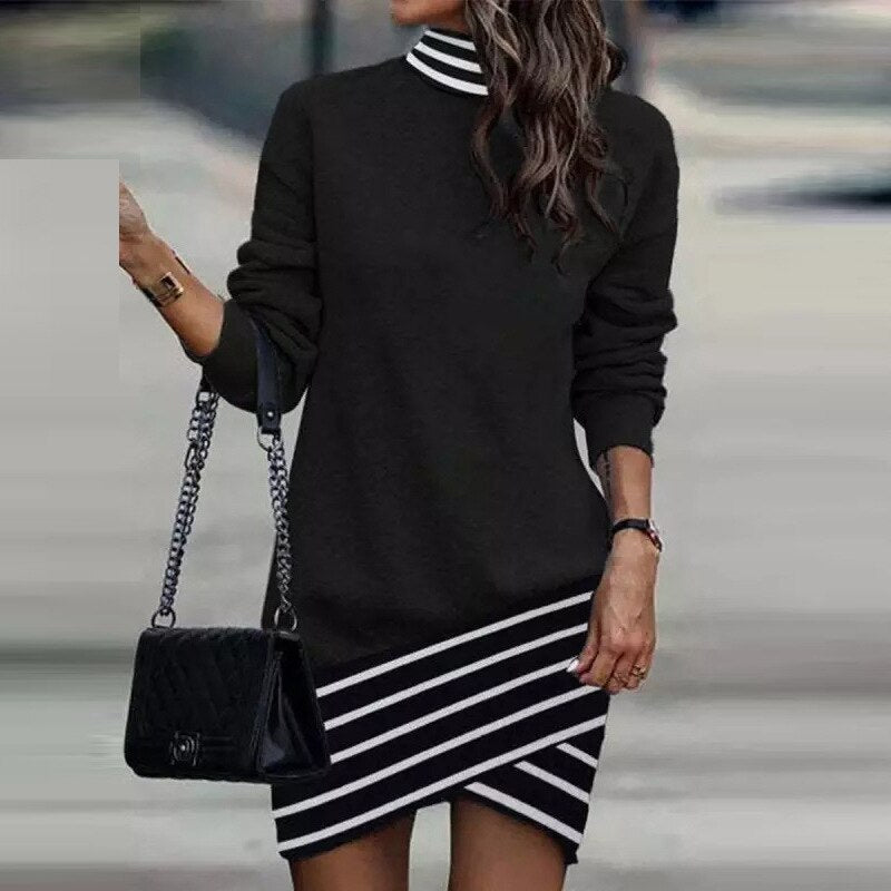 Spring Autumn Print Causal Dress