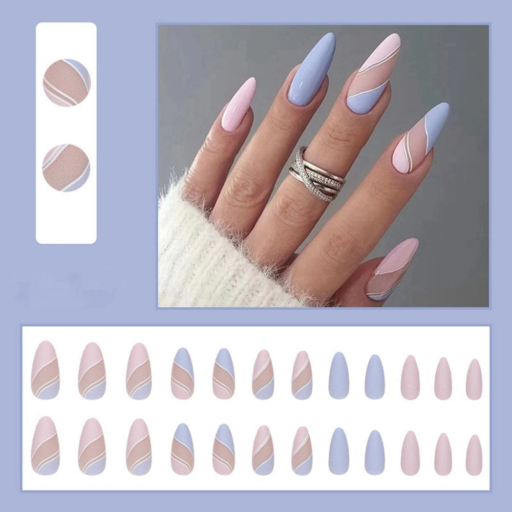 Simple French Wearable Fake Nails