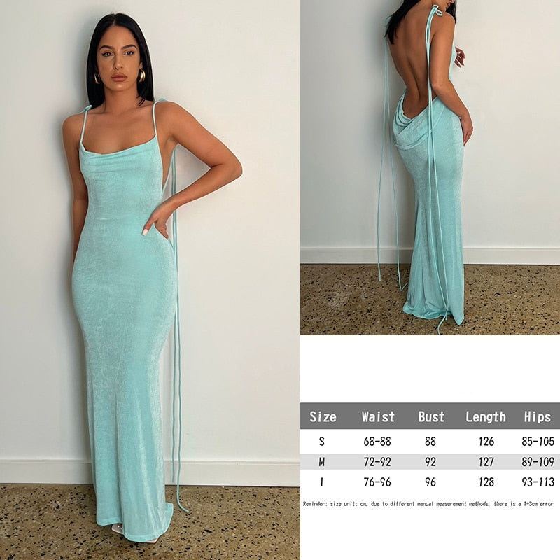 Suspender Y2K Backless Black Dress