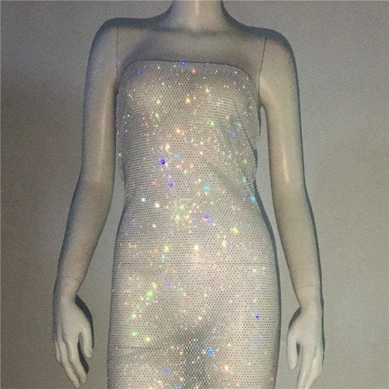 Dazzling Fishnet Diamond Mini Dress