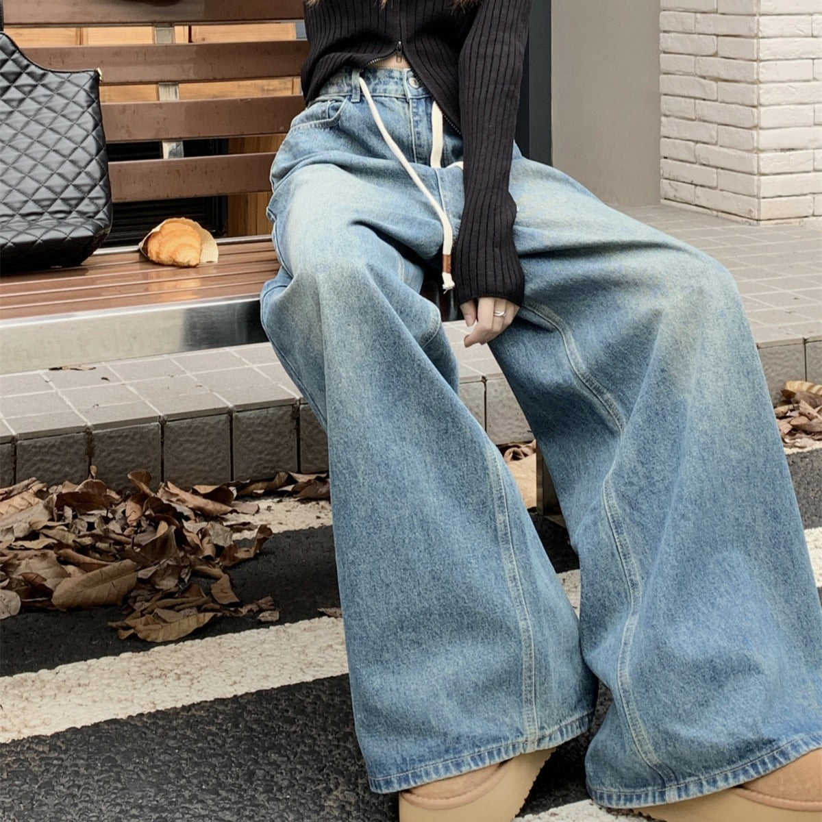 Vintage Blue Wash Baggy Boyfriend Jeans