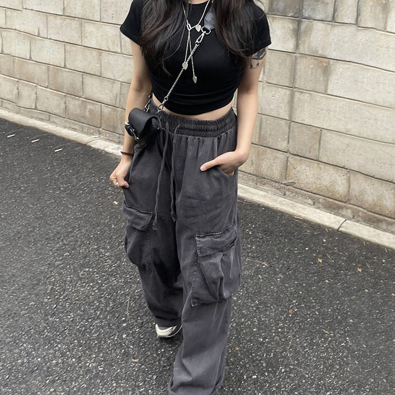 Pocket Detail Vintage Baggy Cargo Jeans