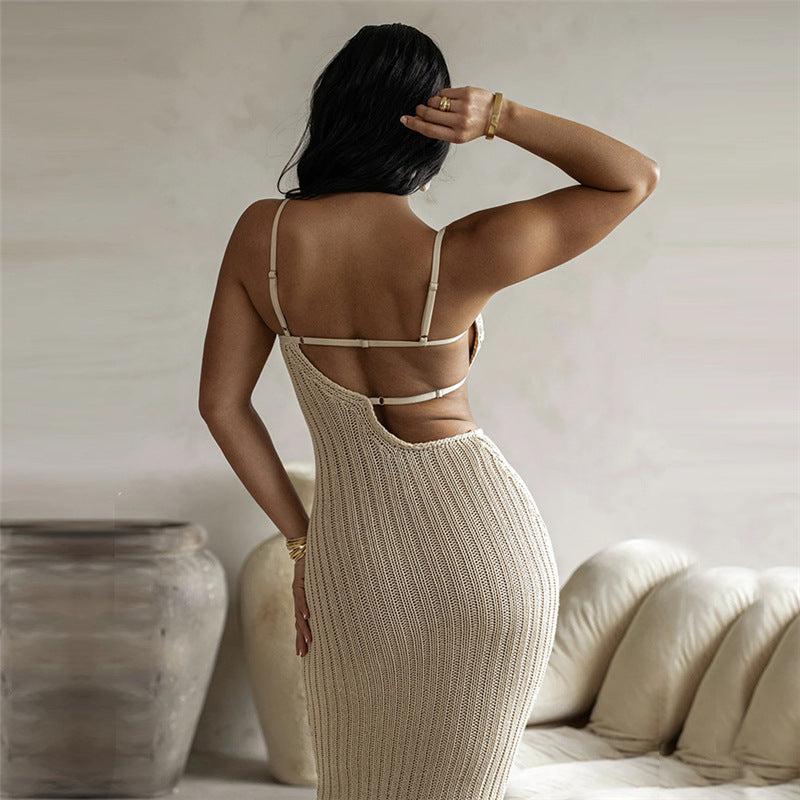 Sun-Kissed Seductive Off-Neck Cutout Sheath Dress