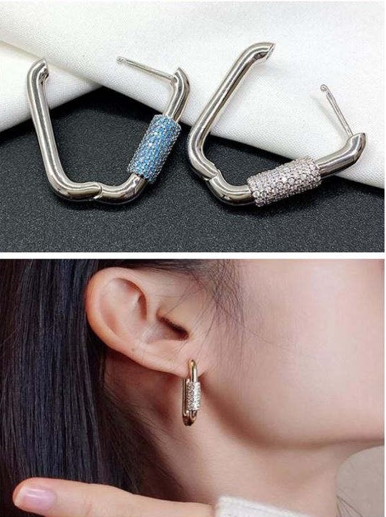 Orange Lock Hoops