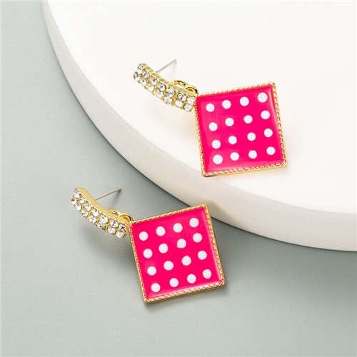 Rose Glaze Square Studs