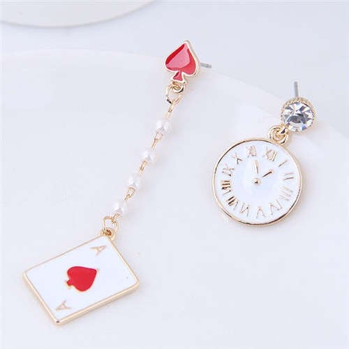 White Chronos Chic Statement Earrings