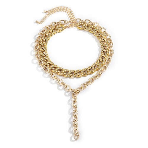 Layered Gold: Dual Hip-hop Chain Necklace
