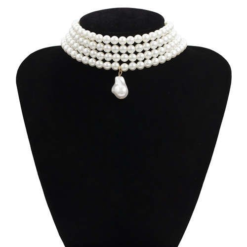 Pearlescent Baroque: Multi-layer Pearl Necklace