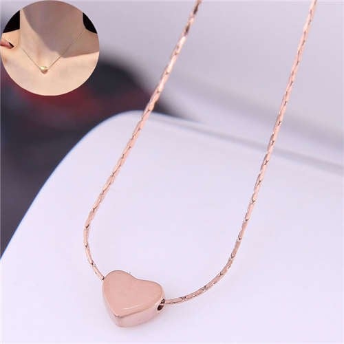 Rose Heart: Sweet Pendant Titanium Necklace