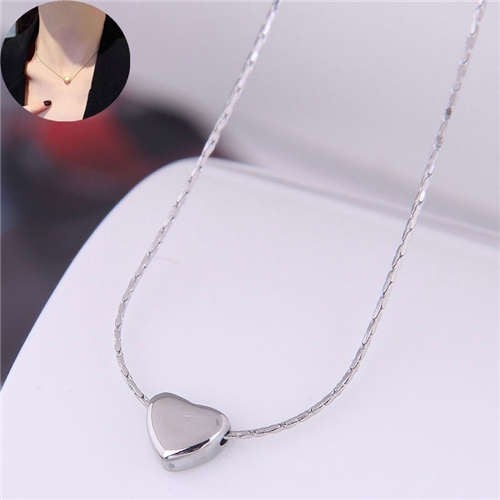 Silver Classic: Heart Pendant Titanium Necklace