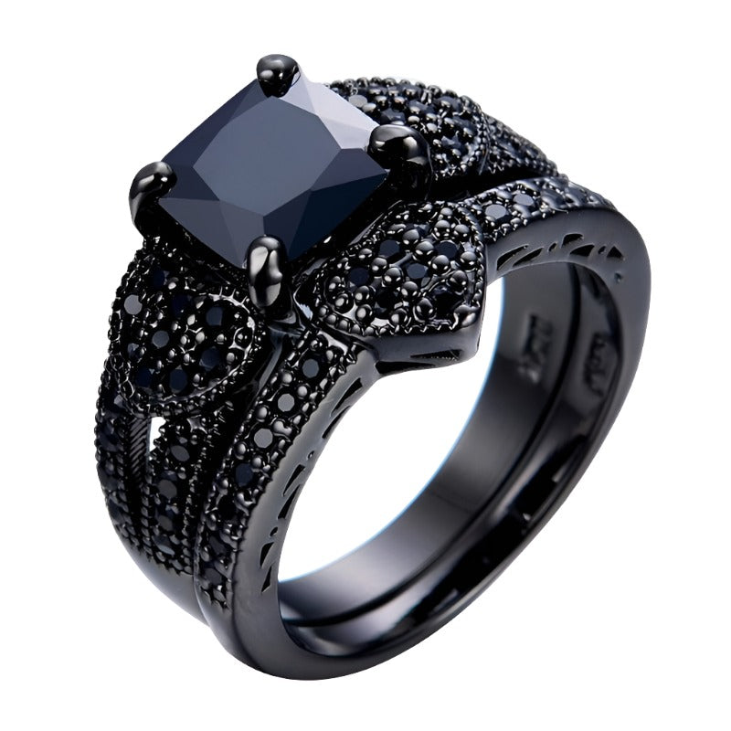 Black Gold Filled Jewelry Zircon Ring