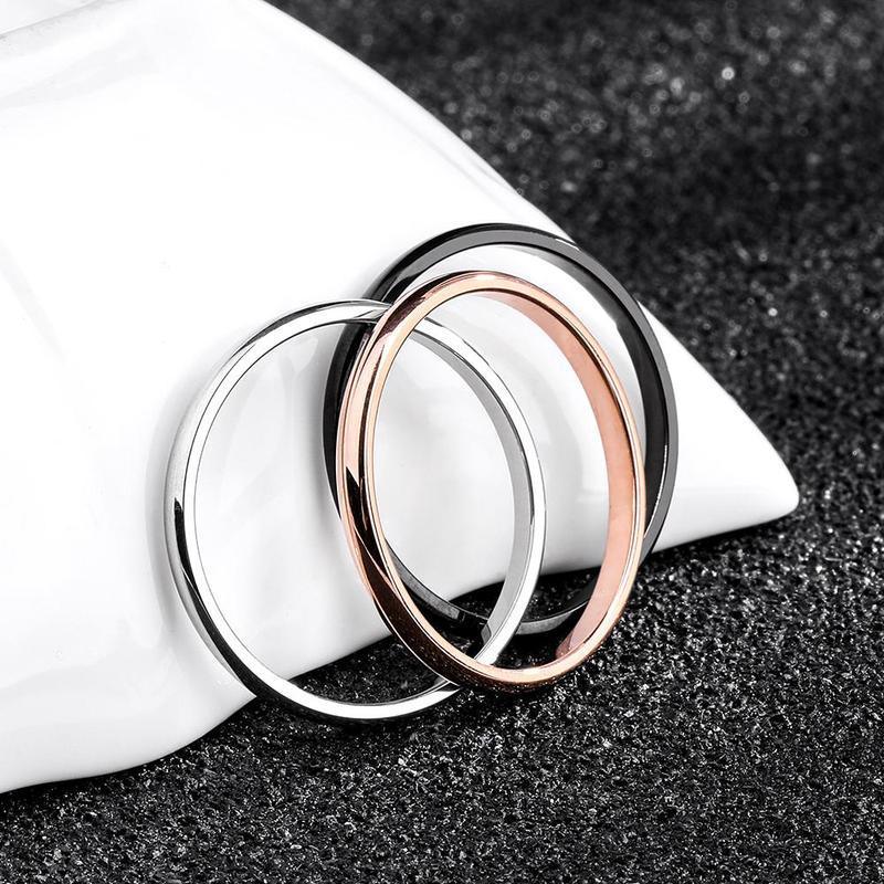 Titanium Steel & Rose Gold Ring