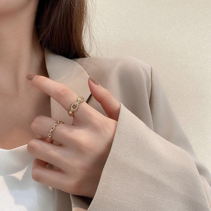 Metal Twisted Open Ring