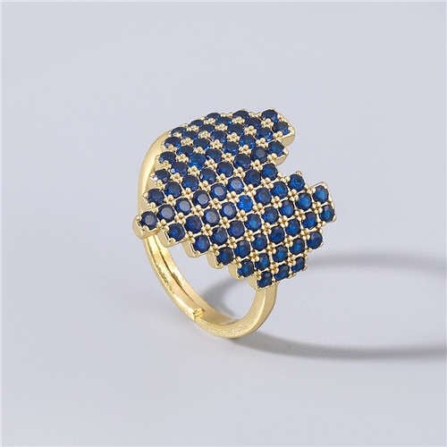 Azure Heart: Rhinestone Korean Fashion Ring