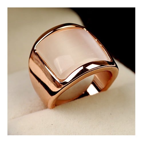 Opal Square: 18K Rose Gold Wide Ring