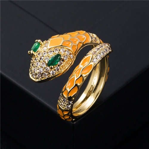 Tangerine Serpent: Oil-spot Glaze Animal Series Ring