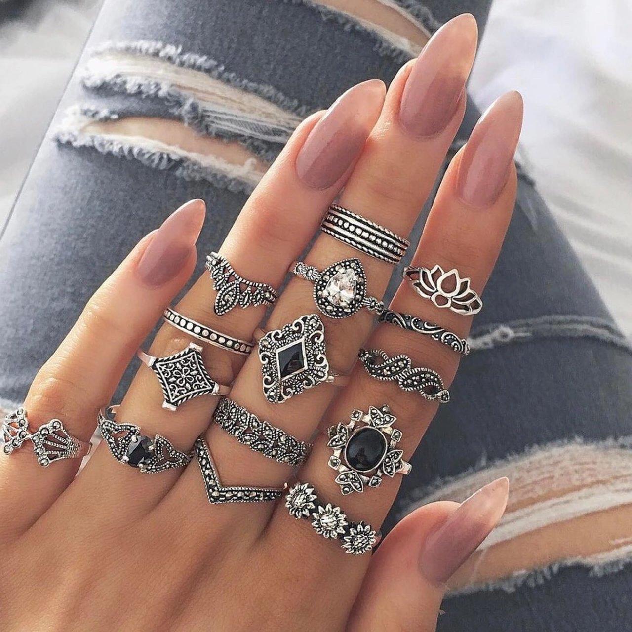 15 Piece Bohemian Ring Set