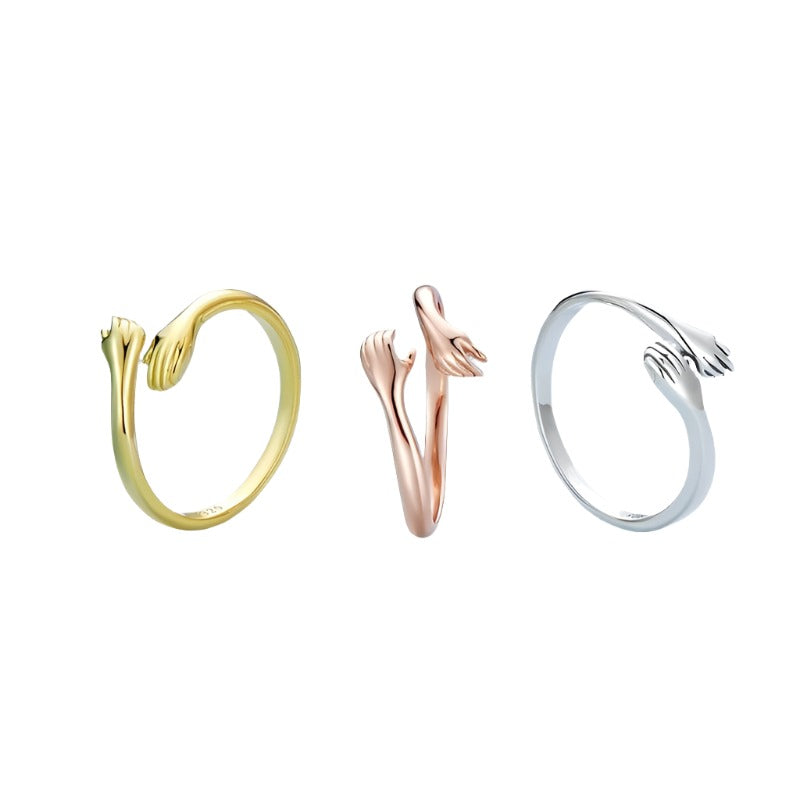 Sterling Silver Embrace Ring Hug