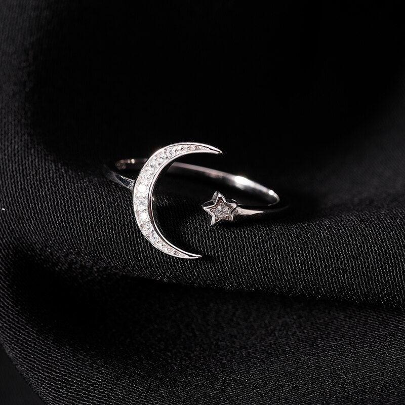 Star Moon Shape Open ring