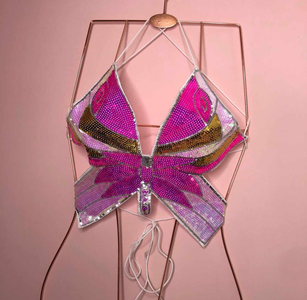 HALSEY BUTTERFLY SEQUIN TOP