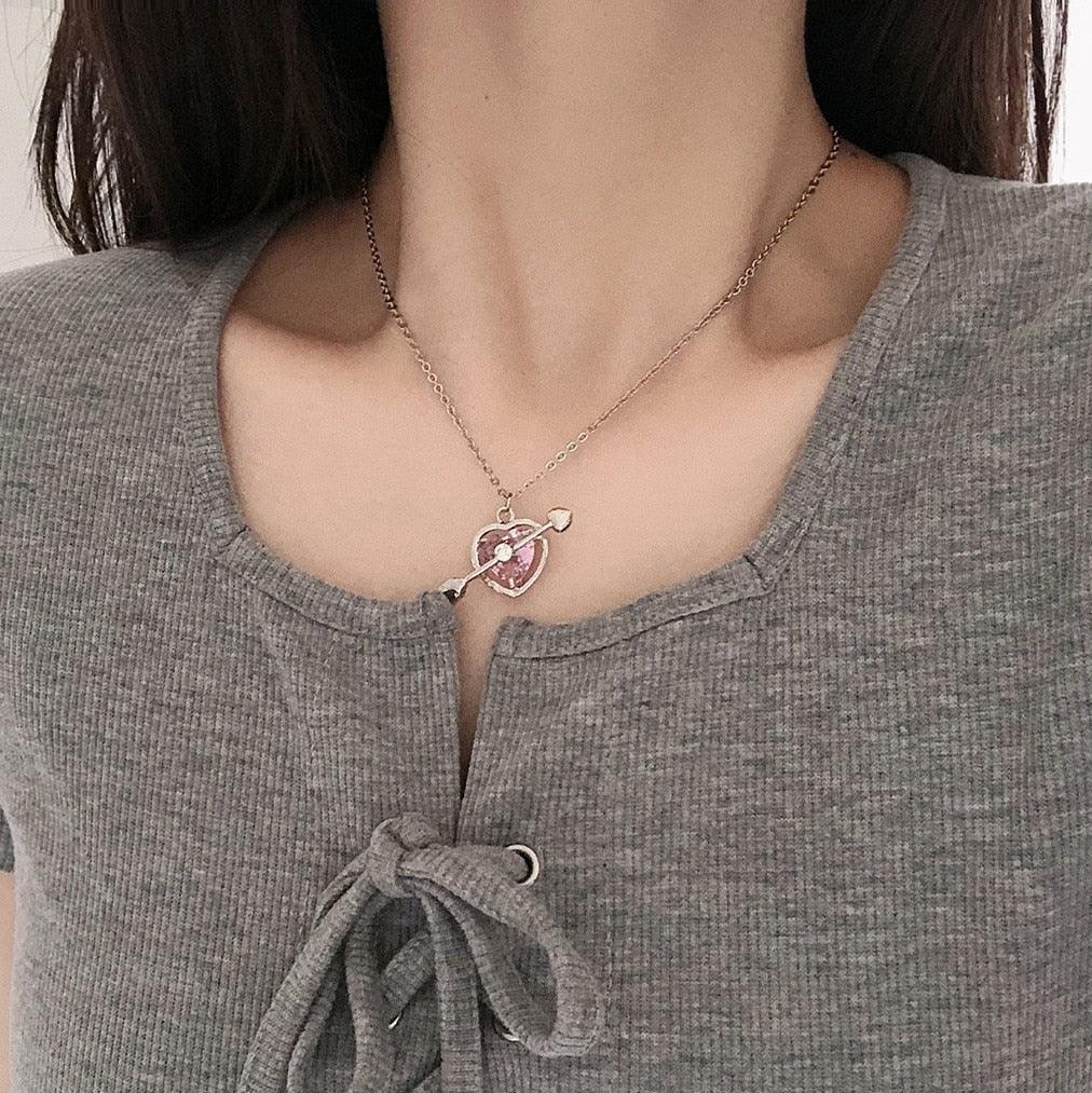 Bow Cupid Crystal Choker NecklaceEnchanted Bow Cupid Crystal Choker Necklace