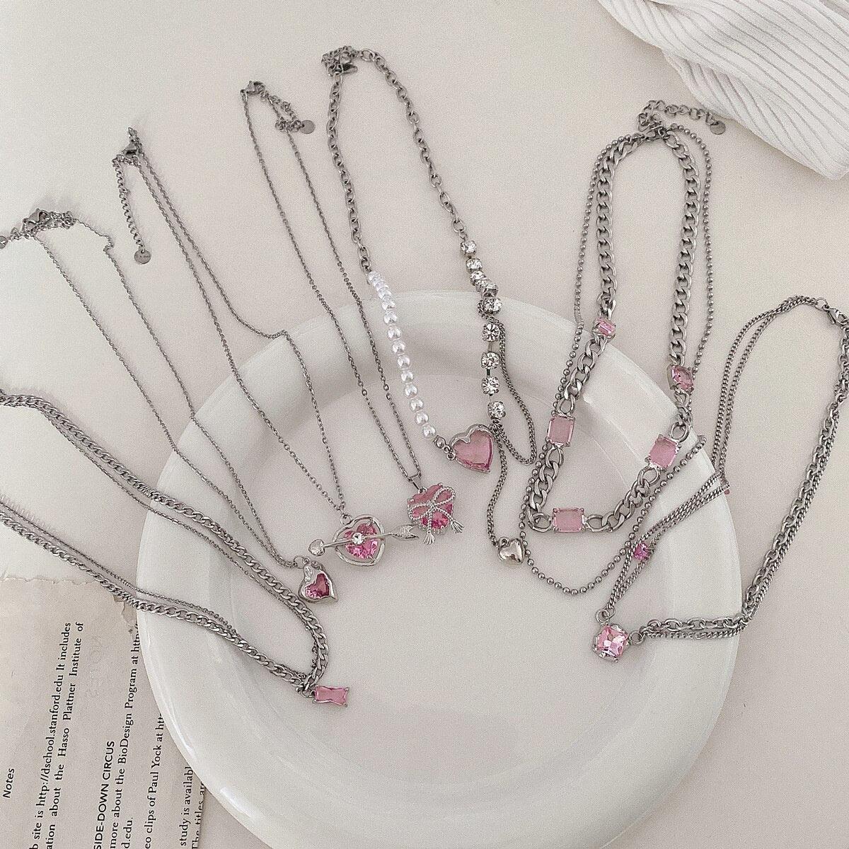 Bow Cupid Crystal Choker NecklaceEnchanted Bow Cupid Crystal Choker Necklace